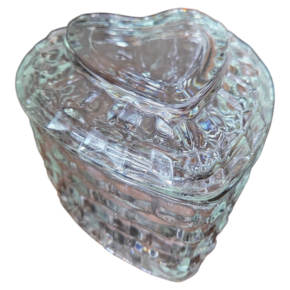 Homco Clear Heart-Shaped Glass Art